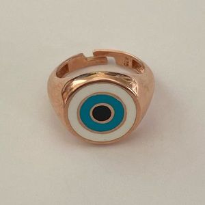 🧿925 Silver ring blue evil eye handmade 14k rose gold plated
